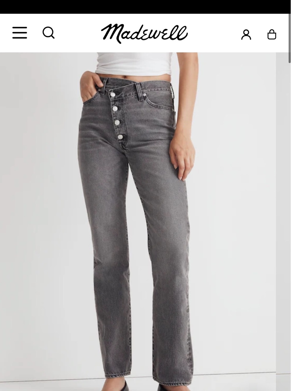 Madewell High-Rise Straight Jeans in Washed Gray